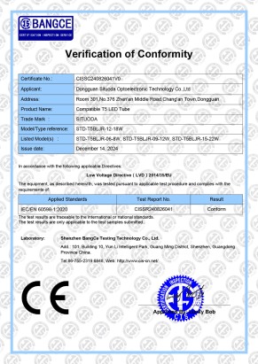 T5分体灯管CE认证