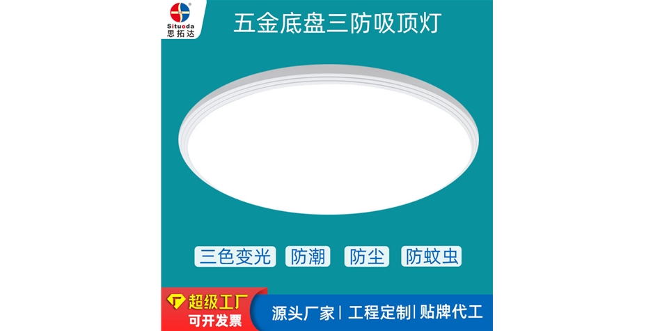 五金铁底盘三防吸顶灯